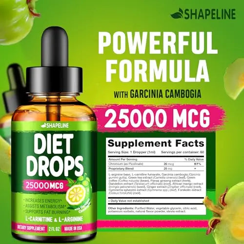 (Pack of 2) Weight Loss Drops - Made in USA - Appetite Suppressant for Women & Men SHAPELINE Au supplements