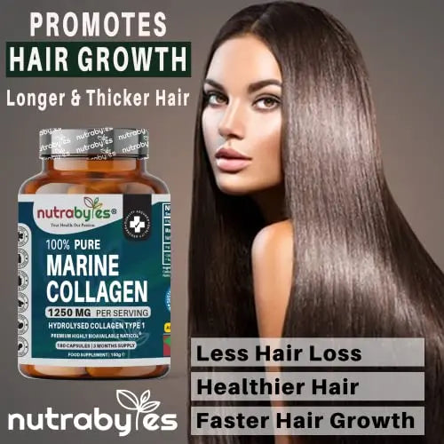 High Strength Marine Collagen Capsules - 1250mg Hydrolysed Collagen Supplement NUTRABYTES Au supplements