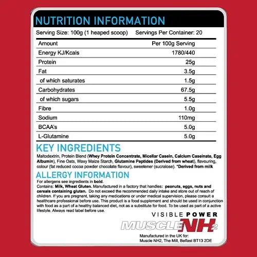 MuscleNh2 True Mass Four Four Zero Mass Gainer Protein Powder, High Calories and Protein MuscleNh2 Au supplements