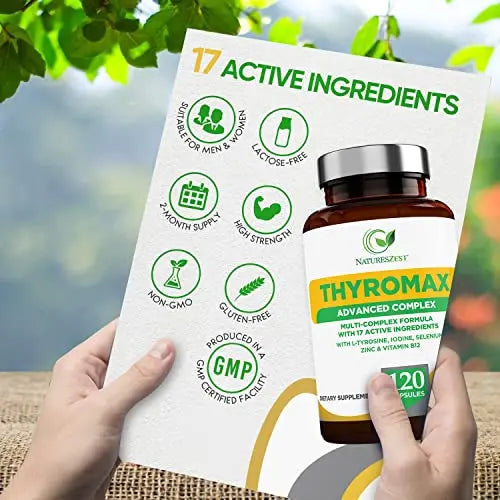 Natures Zest Thyroid Support Supplement for Women & Men - 120 Vegan Capsules Natures Zest Au supplements