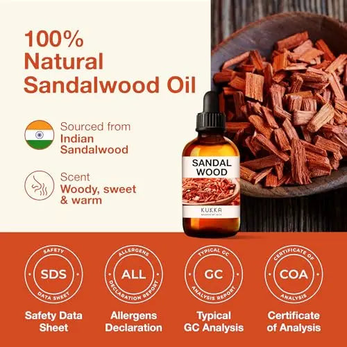 Kukka Sandalwood Essential Oils for Diffuser - 100% Natural Sandalwood Oil - Sandalwood Essential Oil KUKKA essential oils Au supplements