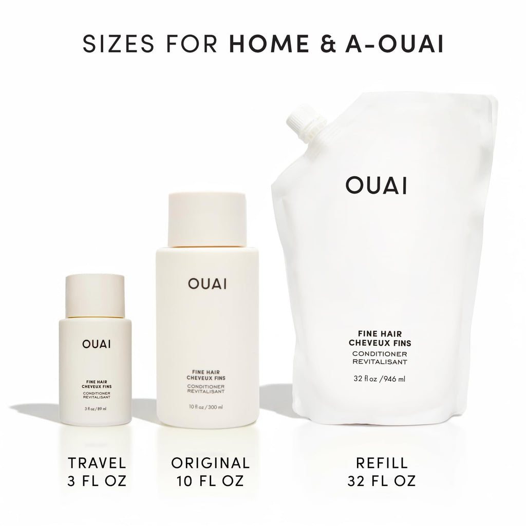 OUAI Fine Hair Conditioner Refill - Volumizing Conditioner Made with Keratin, Biotin and Chia Seed Oil - Adds Softness, Bounce and Volume - Free from Parabens, Sulfates, and Phthalates (32 Oz) OUAI Au supplements