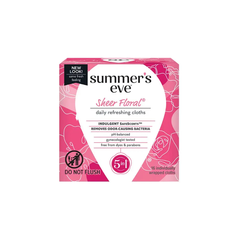 Summer's Eve Sheer Floral Daily Refreshing Feminine Wipes, Removes Odor, pH balanced, 16 count, (Pack of 8) Summer's Eve Au supplements