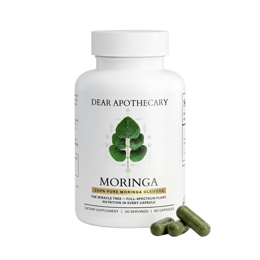 Moringa Oleifera Capsules 800mg - Pure Leaf Powder Superfood with Antioxidants Vitamins Minerals Amino Acids - Energy Immune Support Green Supplement for Men Women