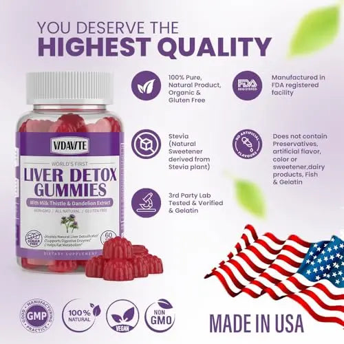 VIDAVITE Sugar-Free Liver Cleanse Detox & Repair Gummies — 1500mg Silymarin Milk VIDAVITE Au supplements