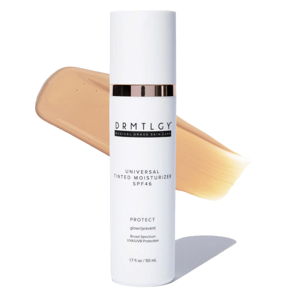 DRMTLGY Universal Tinted Moisturizer SPF 46 – Hydrating Dewy Tinted Sunscreen for Face with Zinc Oxide