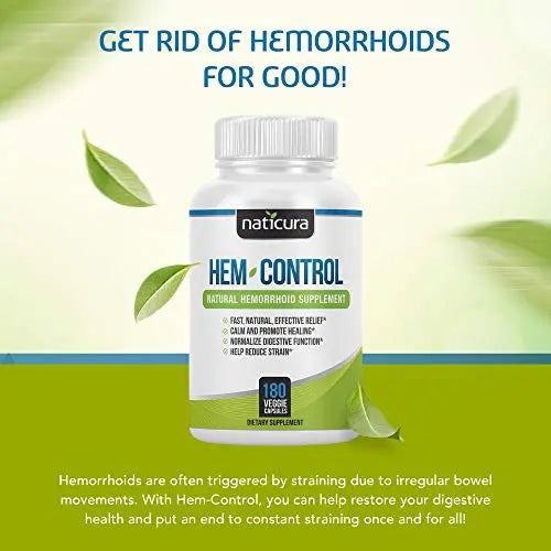 Naticura Hem-Control Natural Hemorrhoid Supplement - Vegan Herbal Supp Naticura Au supplements