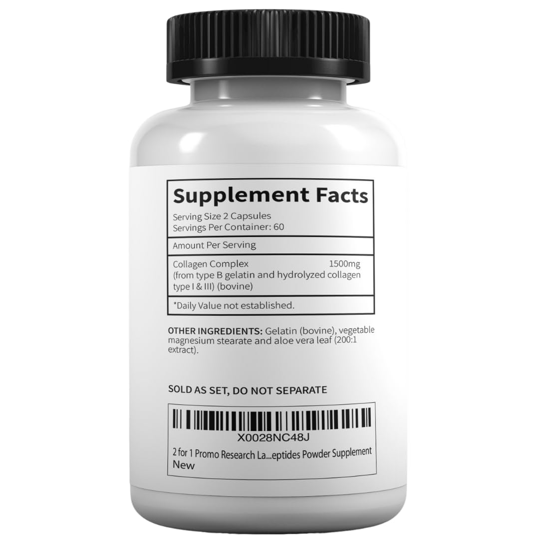 Research Labs 2 for 1 Promo 240 Collagen Pills - 6000 mg Per Day. Grass Fed Anti-Aging Support for Skin, Joints, Tendons, Bones, Hair and Nails.