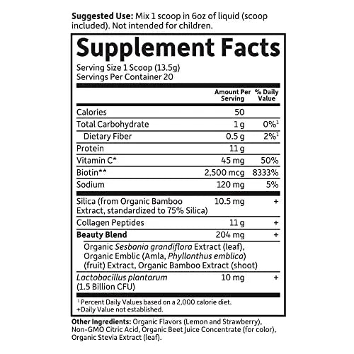 Garden of Life Grass Fed Collagen Beauty - Strawberry Lemonade, 20 Servings - Collagen Garden of Life Au supplements