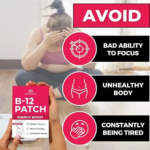 B12 Patches (Pack of 36) - 100% Natural Vitamin Patches for Women, Energy, Focus & Body Spirit Patches Au supplements