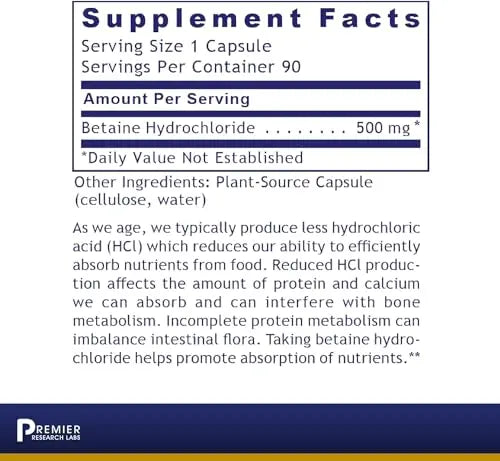 Premier Research Labs – Premier HCL | Superior Digestive Support; Supports Whole Body Detox Premier Research Labs Au supplements