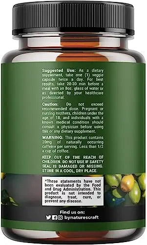Pure Green Coffee Bean Extract Supplement – Best for Weight Loss Appetite Suppressant Natures Craft Au supplements