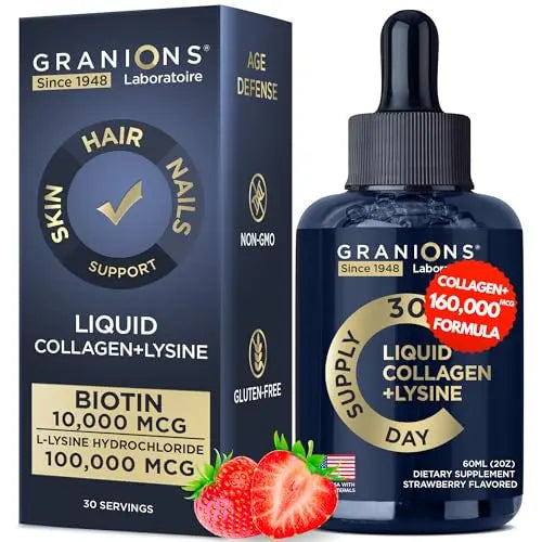 Liquid Collagen Peptides with Biotin and Lysine - Max Hair Skin and Nails Liquid Collagen Granions Au supplements