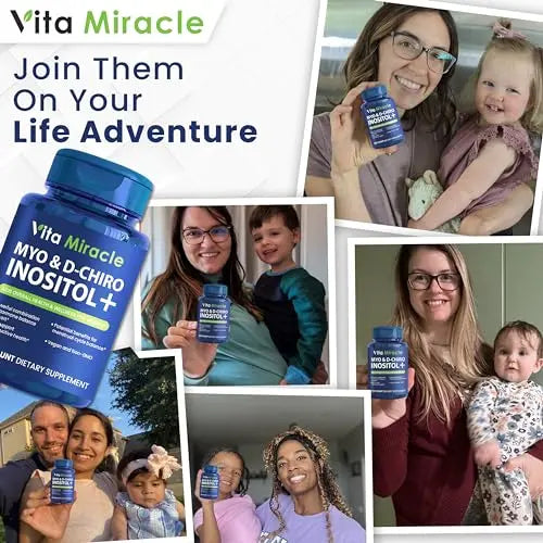 Inositol Supplement Myo-Inositol & D-Chiro Inositol 120 Capsules 2000mg 40:1 Ratio High Vita Miracle Au supplements