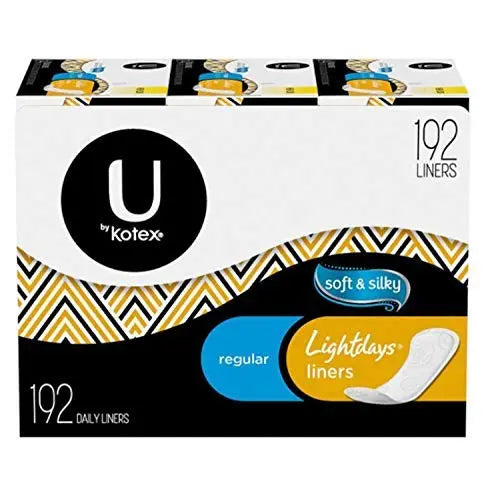 Kotex Lightdays Liners Regular, Soft and Silky, 192 Count Kotex Au supplements