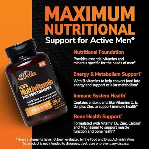 21st Century Full Fuel 365 Active Men’s Multivitamin, 120 Tablets, Daily Vitamins and Minerals for Energy, Muscle Support, Immune Health, No Gluten 21st Century Au supplements