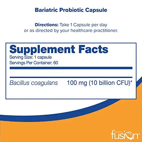 Bariatric Fusion Probiotic Capsule | Easy to Swallow Bariatric Vitamin | 10 Billion CFU Bariatric Fusion Au supplements