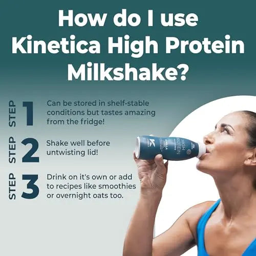 Kinetica Ready-to-Drink Protein Shake, 12 X 330mls, 165 cals, 25g Protein per Bottle, Low Fat (Strawberry) Kinetica Au supplements