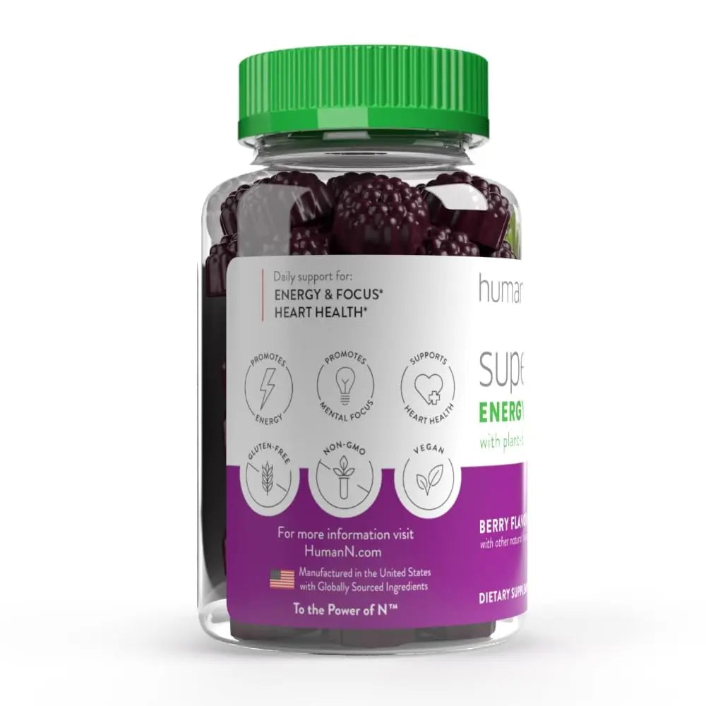 humanN SuperBeets Energy Gummies - Quick Energy & Mental Focus - Help Increase Nitric humanN Au supplements