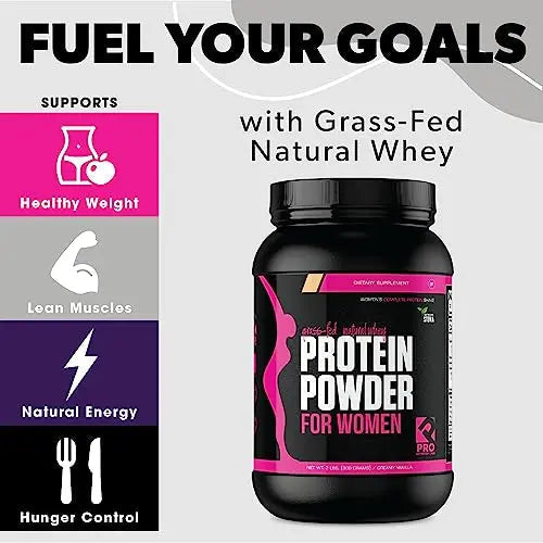 Whey Protein Powder for Women - Supports Lean Muscle - Low Carb - Gluten Free - Grass Fed & rBGH Hormone Free (Creamy Vanilla, 2 lb) PRO NUTRITION LABS Au supplements