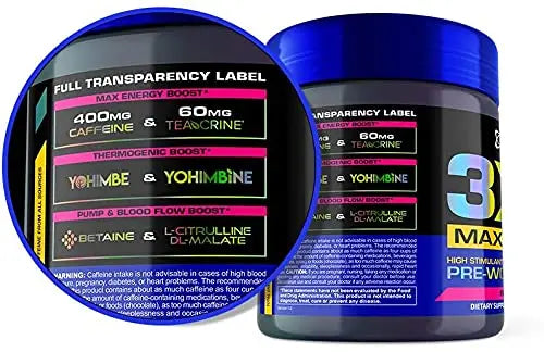 USN 3XT Max Pre-Workout Supplement Drink Mix Powder for Energy, Endurance and Pump USN Au supplements
