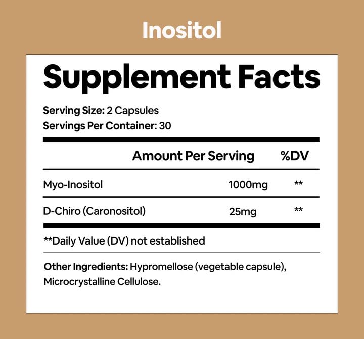 Black Girl Vitamins Inositol Supplement, 2000mg Myo + 50mg D-Chiro, Vegan Capsules to Support Hormone Balance