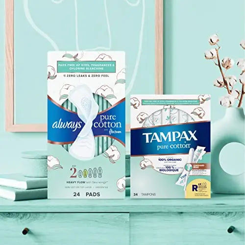 TAMPAX Pure 100% Organic Cotton Core Super Absorbency Tampons - 24 ct Tampax Au supplements