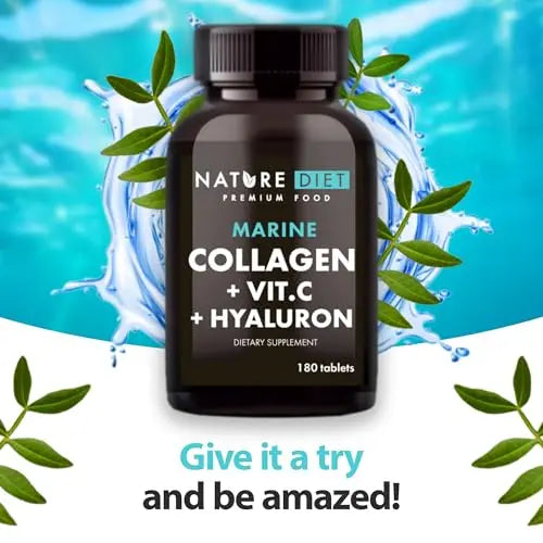 Nature Diet - Marine Collagen with Hyaluronic Acid and Vitamin C, 180 tablets, 500 mg , Peptan F , Fish Collagen Nature Diet Au supplements