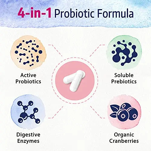 Bonawell Probiotics for Women 100B, with Organic Prebiotic, Cranberry for Feminine Health Bonawell Au supplements
