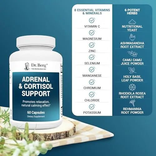Dr. Berg Adrenal & Cortisol Capsules - Adrenal Supplement & Cortisol Manager - Mood Dr. Berg Nutritionals Au supplements