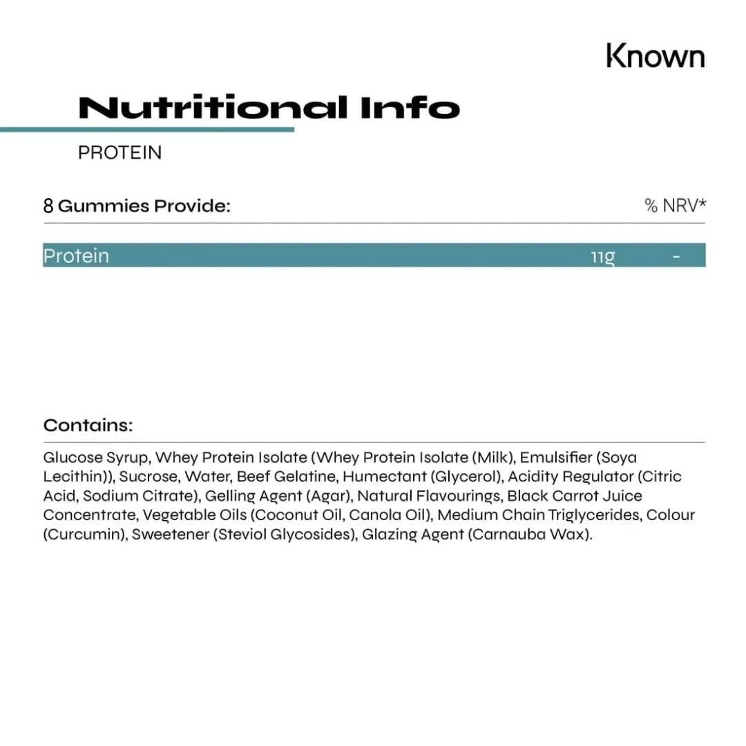 Protein 11g Gummies by Known Nutrition | Help Build and Maintain Healthy Muscle Mass Known Au supplements