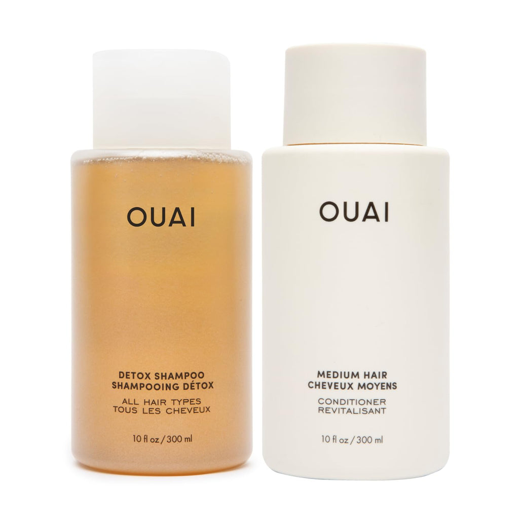 OUAI Detox Shampoo & Medium Hair Conditioner Bundle - Clarifying Shampoo for Build Up, Dirt, Oil, Product and Hard Water & Hydrating Conditioner for Medium Hair (2 Count) OUAI Au supplements