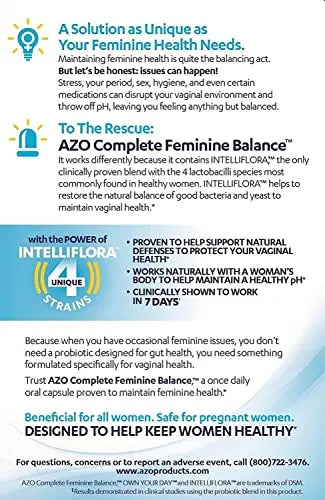AZO Complete Feminine Balance Daily Probiotics for Women, Clinically Proven to Help Protect Vaginal Health AZO Au supplements