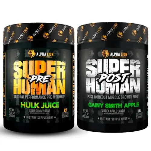 ALPHA LION Superhuman Pre Workout Powder & Post Workout Recovery Bundle, Sustained ALPHA LION Au supplements