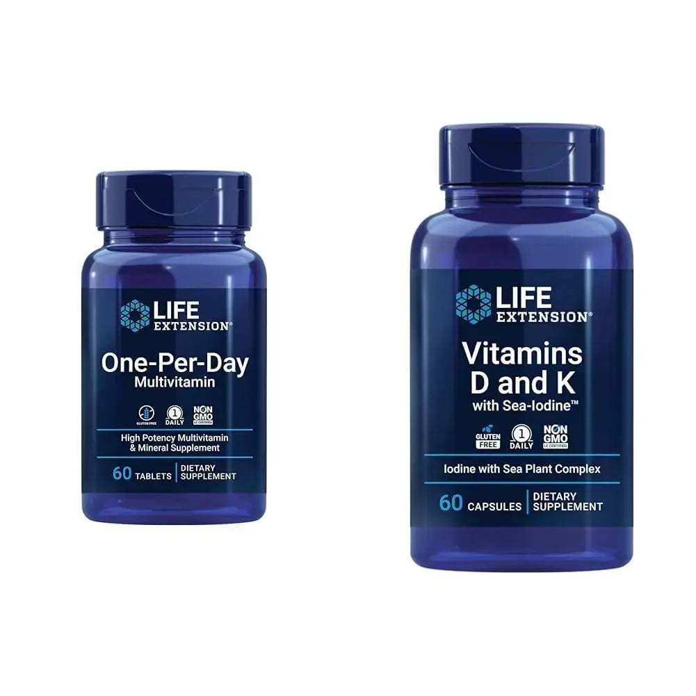 Life Extension One-Per-Day Multivitamin – Packed with Over 25 Vitamins, Minerals & Plant Extracts & Vitamins D and K with Sea-Iodine, Vitamin D3, Vitamin K1 and K2, Iodine Life Extension Au supplements