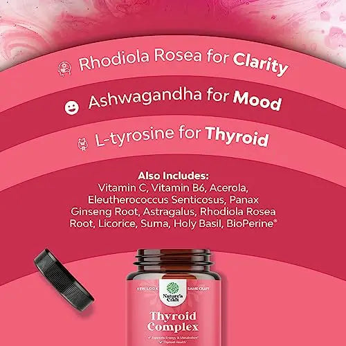 Advanced Thyroid Support for Women with Ashwagandha - Adaptogenic Thyroid Supplement Natures Craft Au supplements