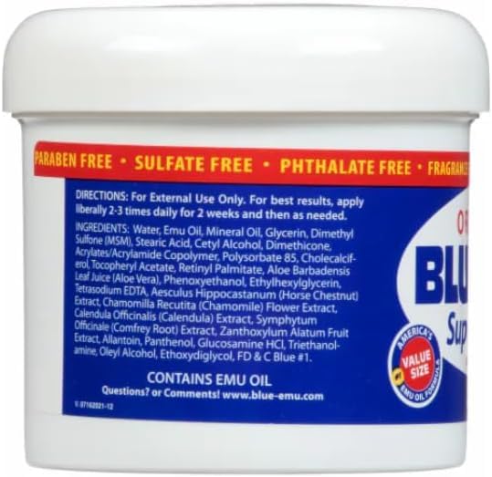 Blue Emu Cream, 1 Pack 12 oz BLUE-EMU Au supplements
