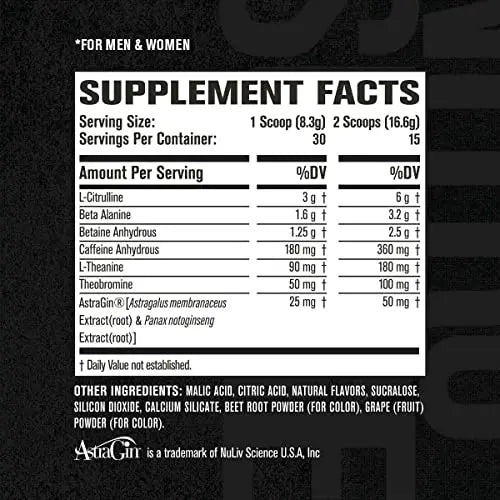NITROSURGE Pre Workout Supplement - Energy Booster, Instant Strength Gains Jacked Factory Au supplements