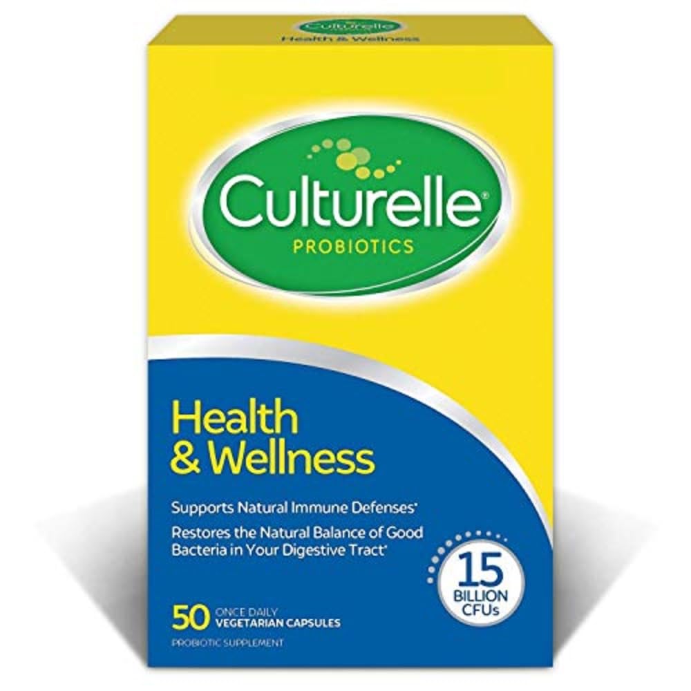 Culturelle Health & Wellness Daily Probiotic Supplement For Men & Women, Helps Support Your Immune System, Occasional Diarrhea, Gas & Bloating, 15 Billion CFUs, Non-GMO, 50 Count Culturelle Au supplements