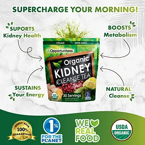Opportuniteas Organic Kidney Detox Tea- Matcha Green Tea, Cranberry, Lemon & Ginger Opportuniteas Au supplements