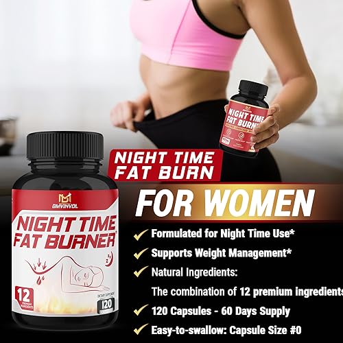 BMVINVOL Night Time Fat Burner 120Capsules, 12-in-1 Powerful Blend of Green Tea BMVINVOL Au supplements