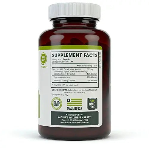 Green Tea Extract 98% Standardized with EGCG | Healthy Weight Support, Metabolism Natures Wellness Au supplements