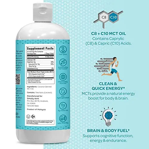 AS-IS Simply Premium MCT Oil C8 & C10 | Unflavored | 100% from Non-GMO Coconuts AS-IS Au supplements