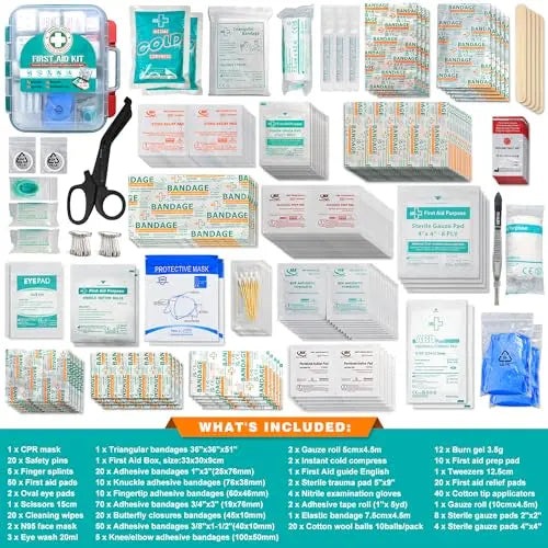 General Medi 420 Pieces Professional First Aid Kit - HardCase First Aid Box - Contains General Medi Au supplements