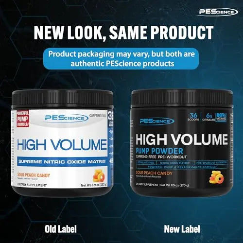 PEScience High Volume Nitric Oxide Booster Pump Pre Workout Powder, Sour Peach Candy PEScience Au supplements