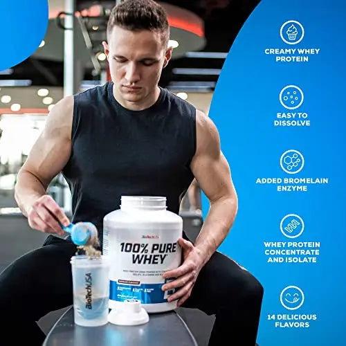 BioTechUSA 100% Pure Whey | Protein Powder with BCAA and Glutamine | Gluten-Free, Palm Oil Free BioTechUSA Au supplements