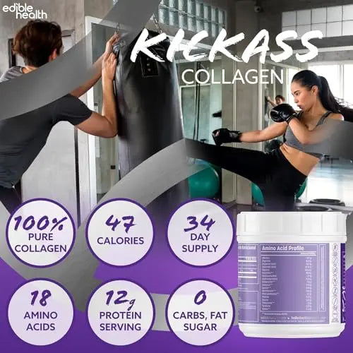 Premium Collagen Powder. Types 1 and 3, Protein Peptides, 18 Amino Acids. 400g. Edible Health Au supplements
