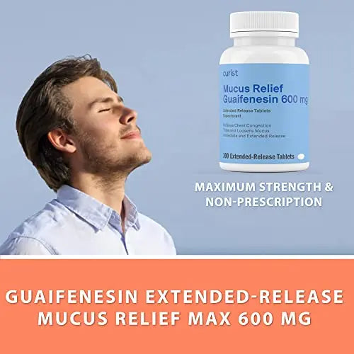 Curist Guaifenesin 600 mg Extended Release Tablets (300 Dye-Free Tablets) - Expectorant Curist Au supplements