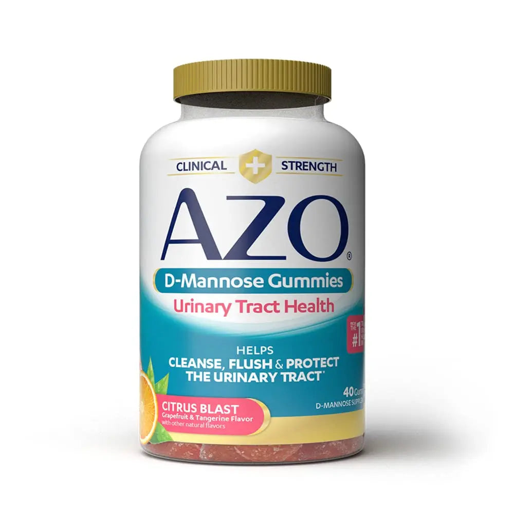 AZO Urinary Tract Health Gummies Bundle - D-Mannose 2000mg Citrus 40 Count and Cranberry 72 Count AZO Au supplements