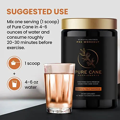 Pure Cane Natural Pre Workout Powder for Men & Women - No Artificial Sweeteners Pure Cane Supplements, Inc. Au supplements